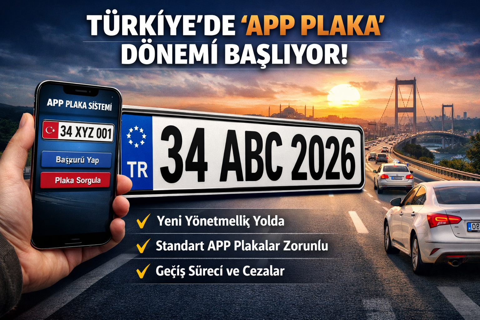 APP plaka ve sahte plaka cezaları 2026: 280 bin TL’ye kadar para cezası, trafikten men ve ehliyet geri alma