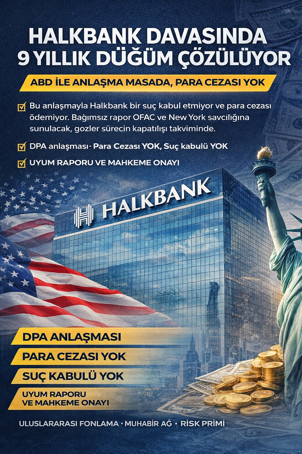 Halkbank ABD davası 2026 DPA uzlaşması para cezası yok OFAC süreci ve bankacılık sistemi etkileri