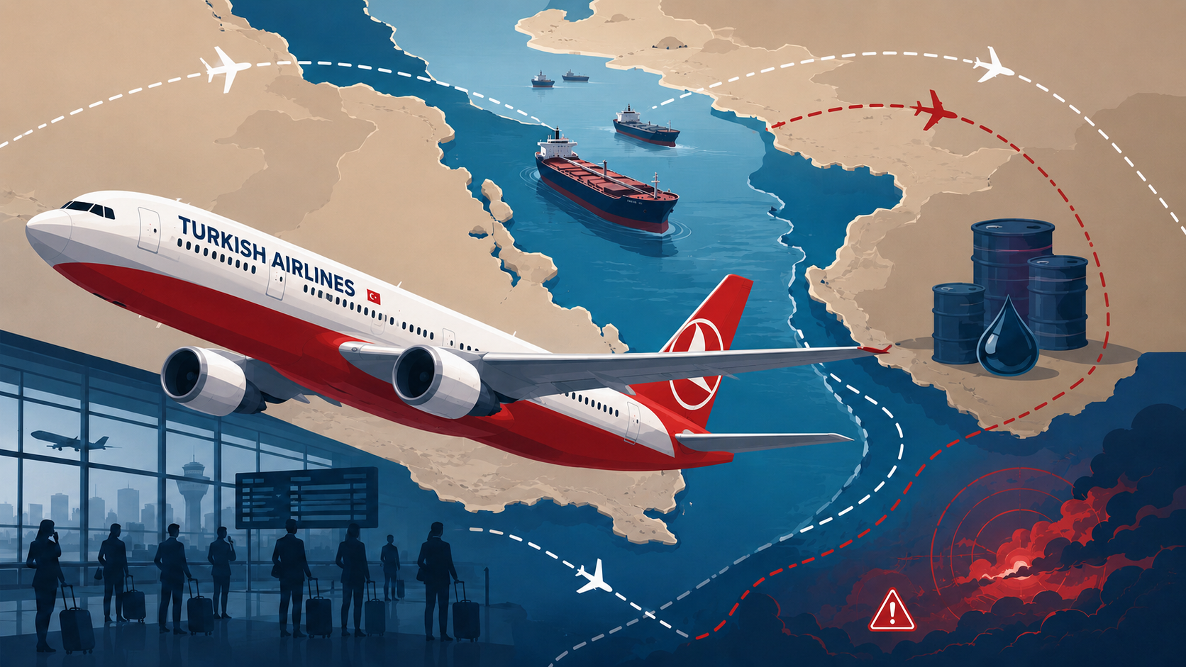 Hürmüz krizi küresel havayolları jet yakıtı maliyeti yolcu talebi rota değişimi ve THY etkisi analizi