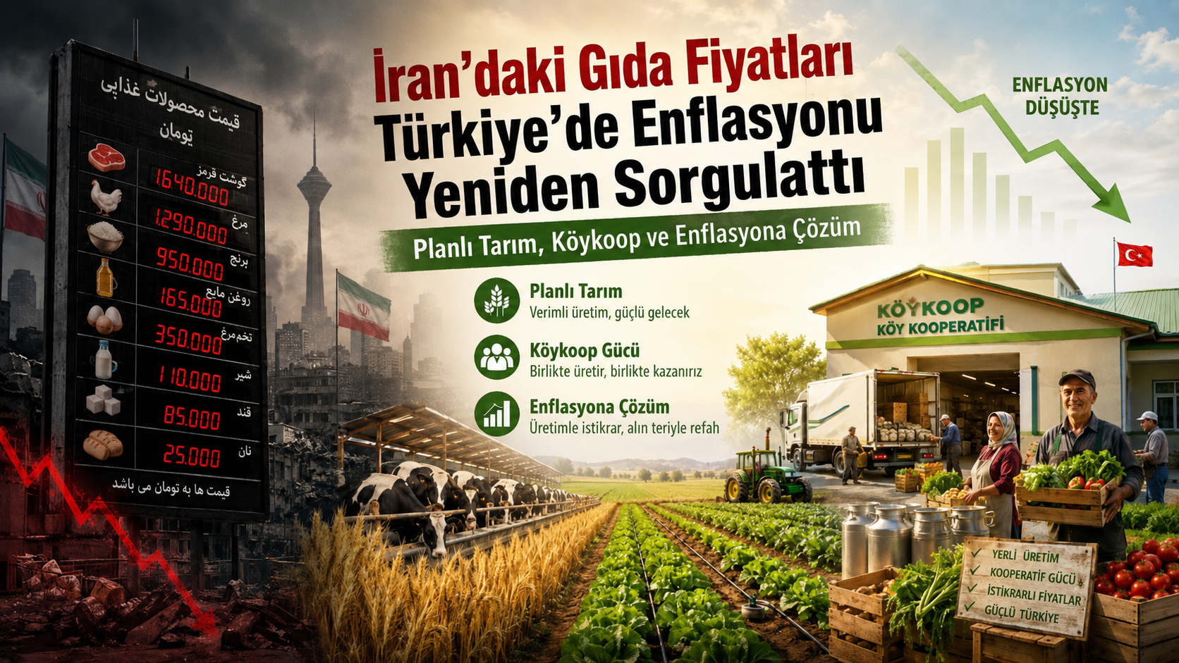 İran gıda fiyatları, Türkiye enflasyonu, kırmızı et, Köykoop, planlı ve sözleşmeli tarım
