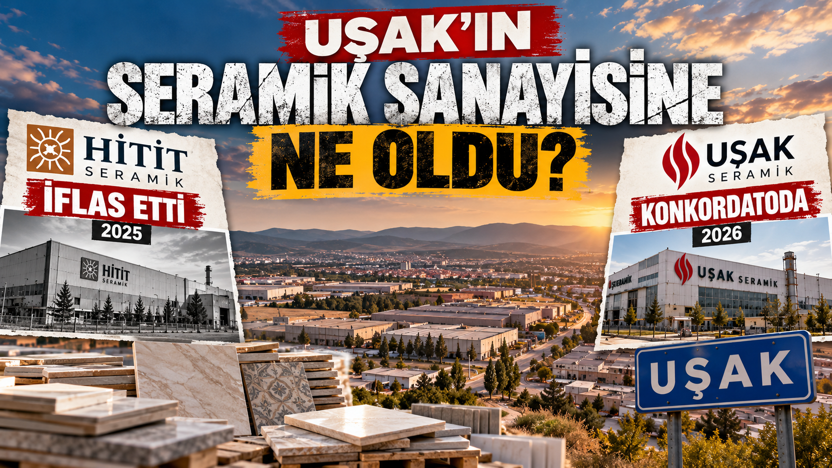 Uşak'ın seramik sanayisinde Hitit Seramik iflası ve Uşak Seramik konkordato sürecini anlatan Ekonomi365 haber görseli