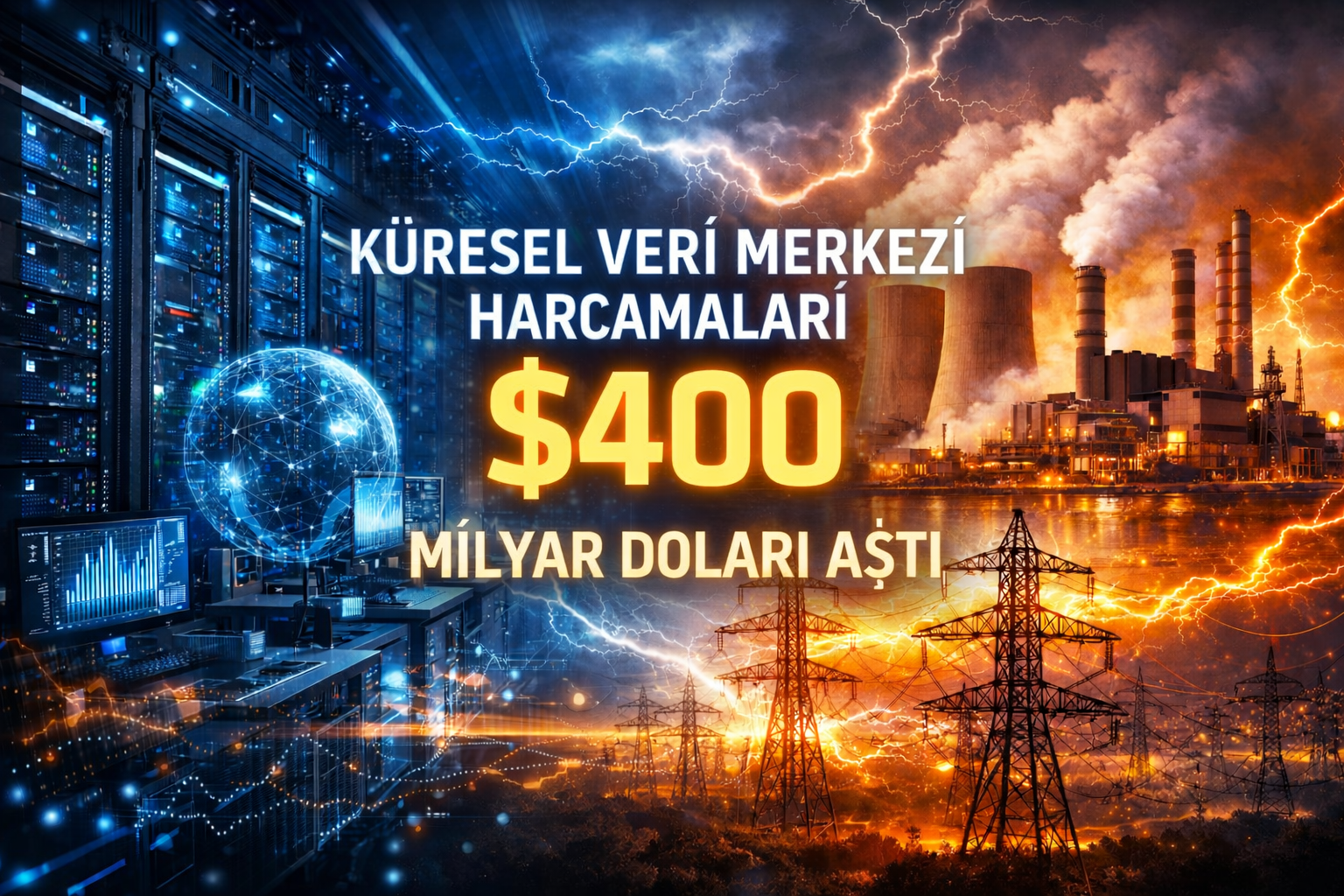 Küresel veri merkezi harcamaları ve artan elektrik talebi