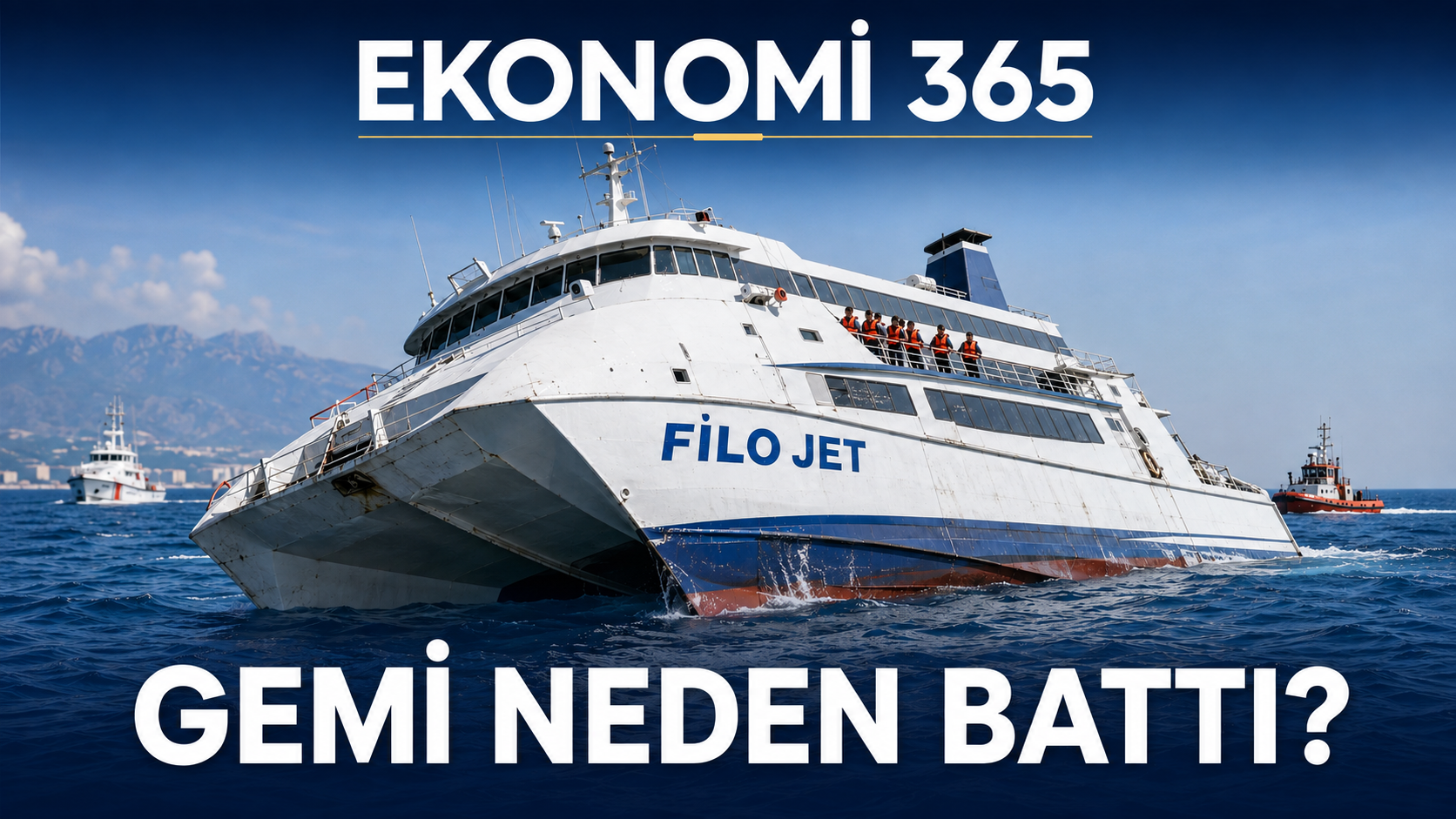 Girne açıklarında su alarak alabora olan FİLO JET yolcu gemisi ve arama kurtarma çalışmaları