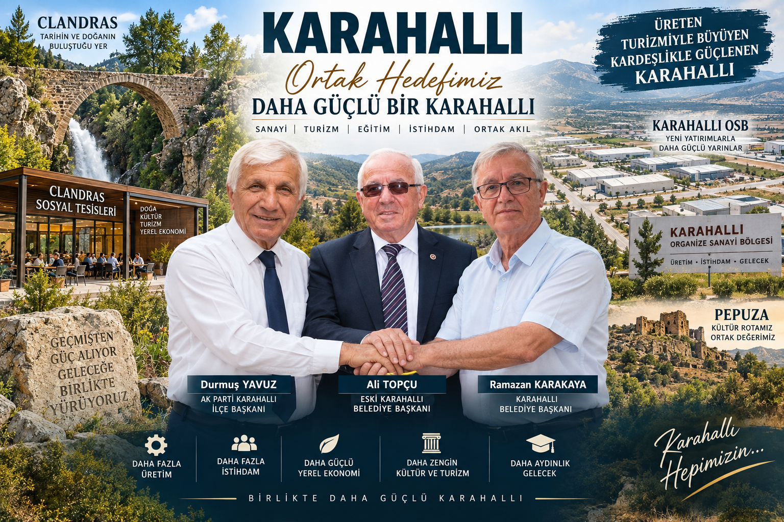 Uşak Karahallı Clandras Köprüsü, Karahallı OSB, Pepuza ve ilçenin kalkınma yatırımları