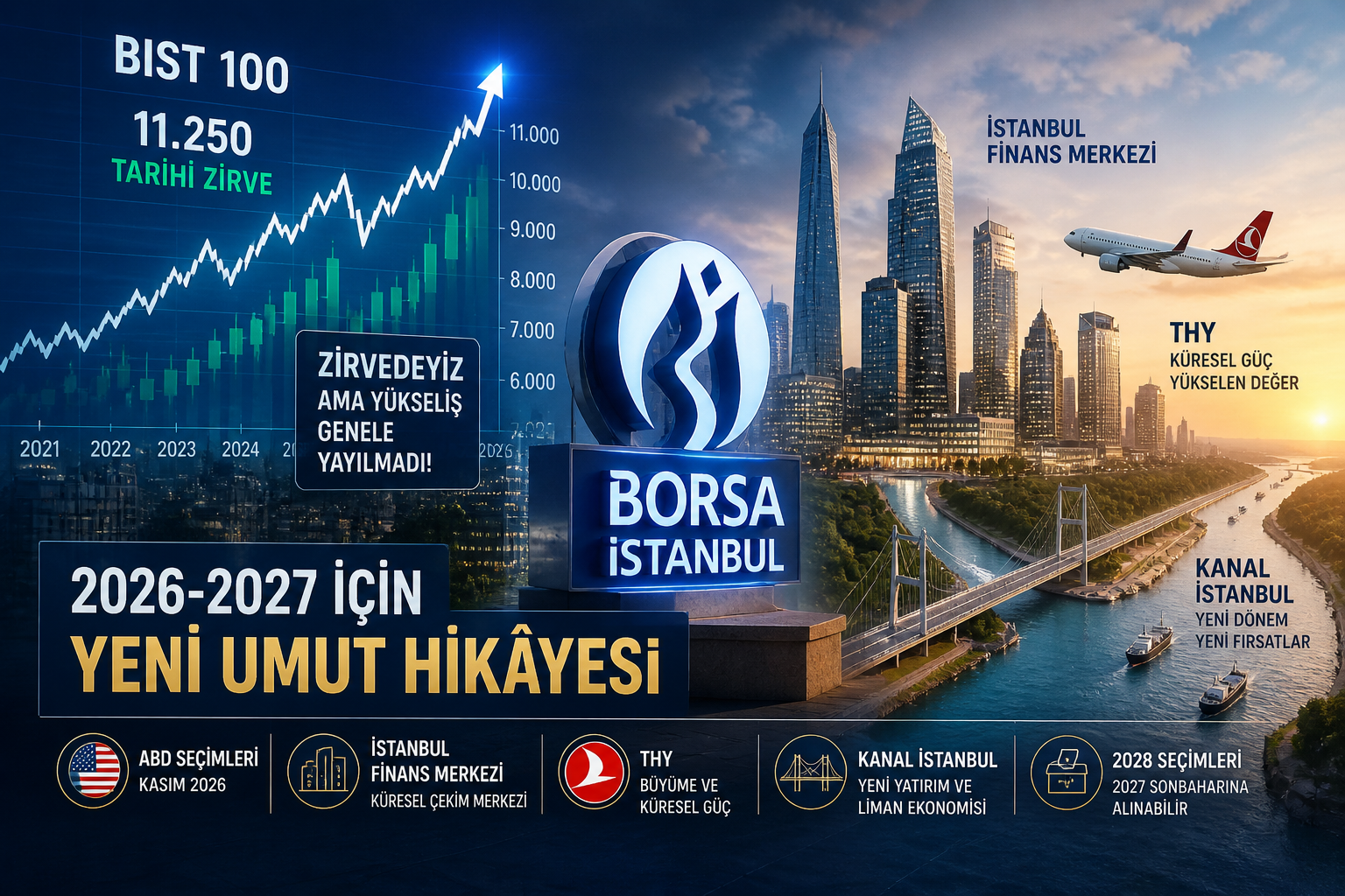 BIST 100 2026 2027 beklenti İstanbul Finans Merkezi THY Kanal İstanbul