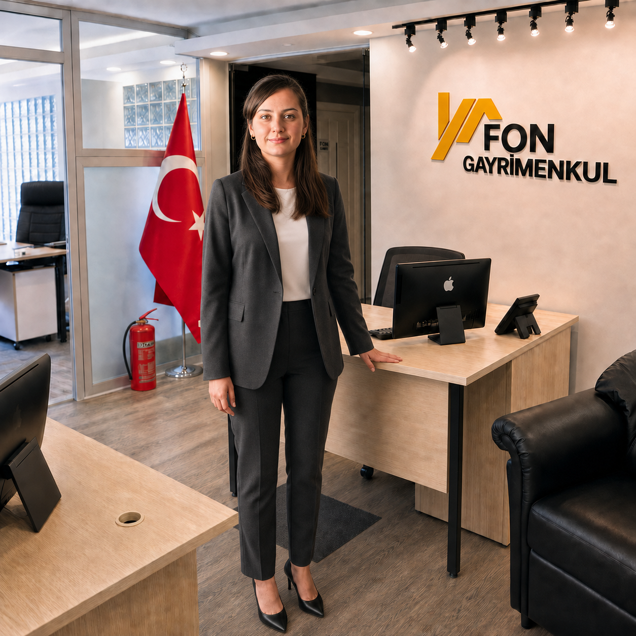 Fon Gayrimenkul Yetkilisi Yağmur Binici, Fon Gayrimenkul ofisinde