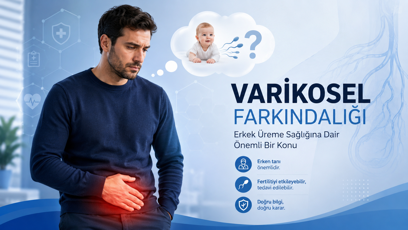 Varikosel belirtileri testiste damar belirginliği ağrı erkek infertilitesi ve tanı süreci
