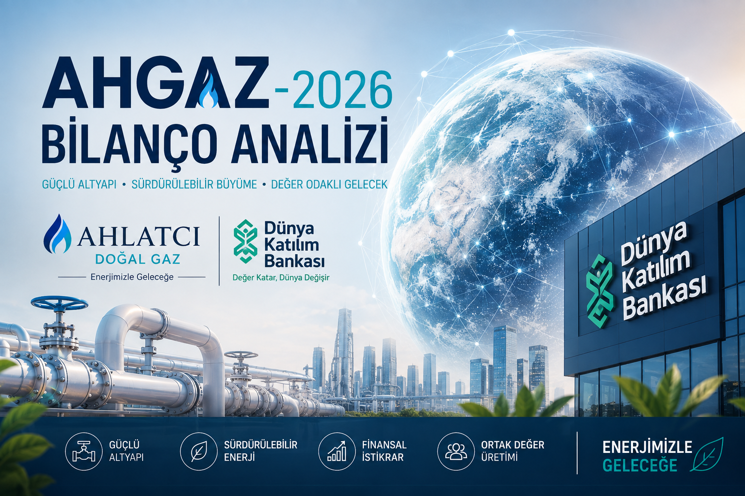 Ahlatcı Doğal Gaz AHGAZ 2026 altı aylık bilanço analizi Dünya Katılım Bankası FAVÖK net kar işletme nakit akışı finansal borçlar özkaynaklar ve 12 2025 03 2026 bilanço karşılaştırması