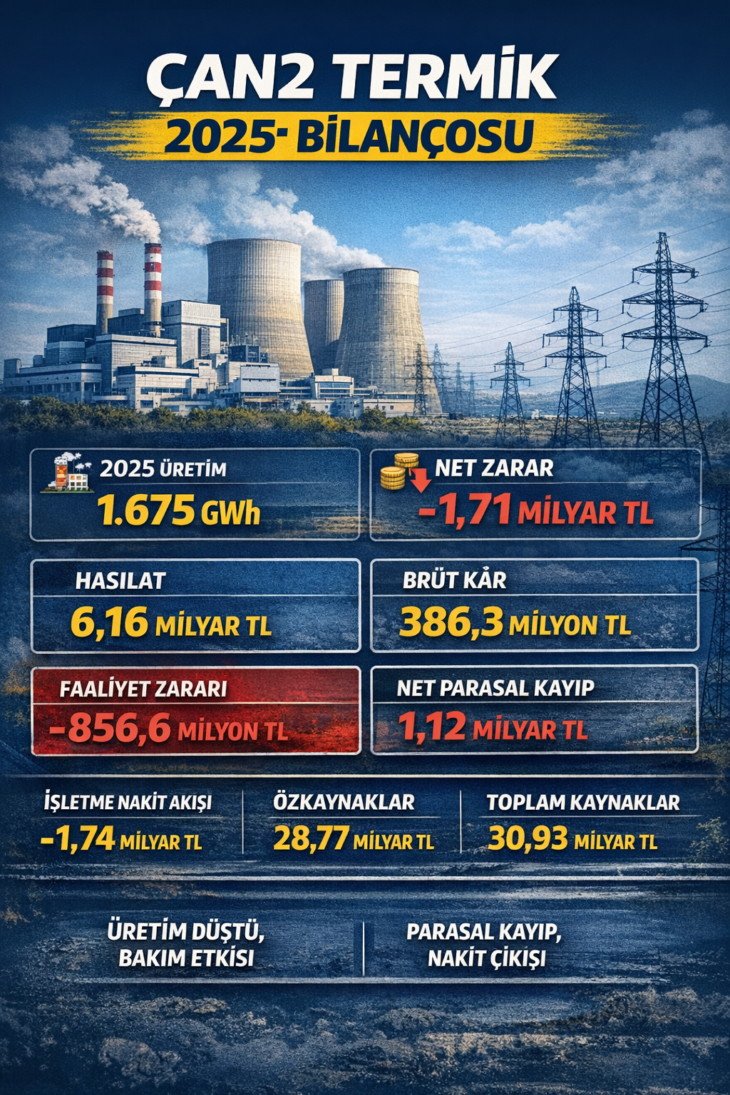 CANTE 2025 finansalları üretim hasılat net zarar parasal kayıp ve bilanço görünümü
