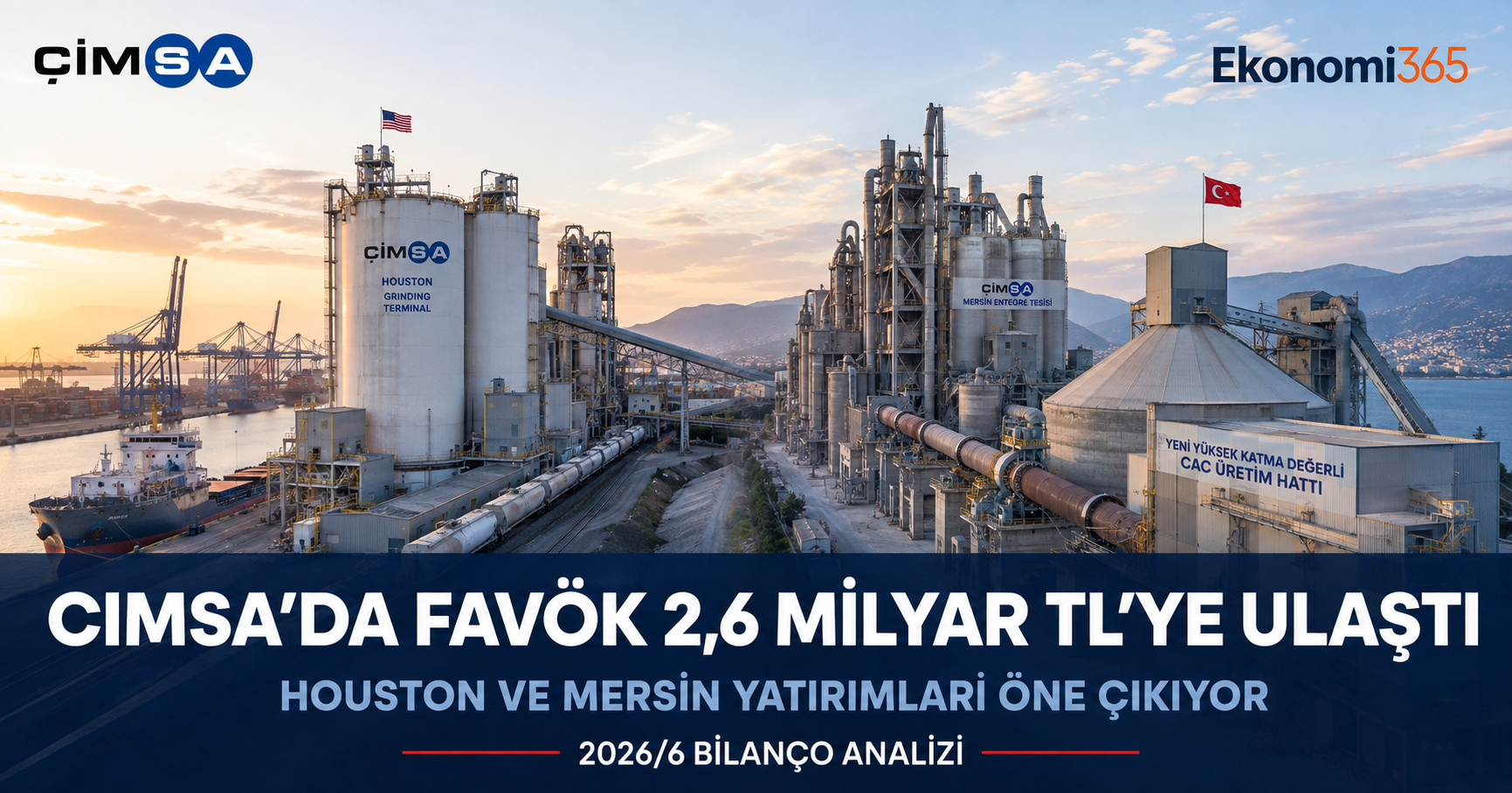 Çimsa CIMSA 2026 ilk yarı bilanço analizi ikinci çeyrek FAVÖK satışlar net kâr nakit akışı finansal borç CAC Houston Mannok ve Mersin yatırımları