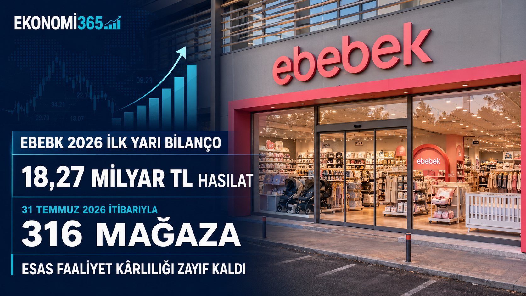 Ebebek EBEBK 2026 ilk yarı bilanço analizi 18,27 milyar TL hasılat FAVÖK net kâr nakit akışı net finansal varlık ve 316 mağaza