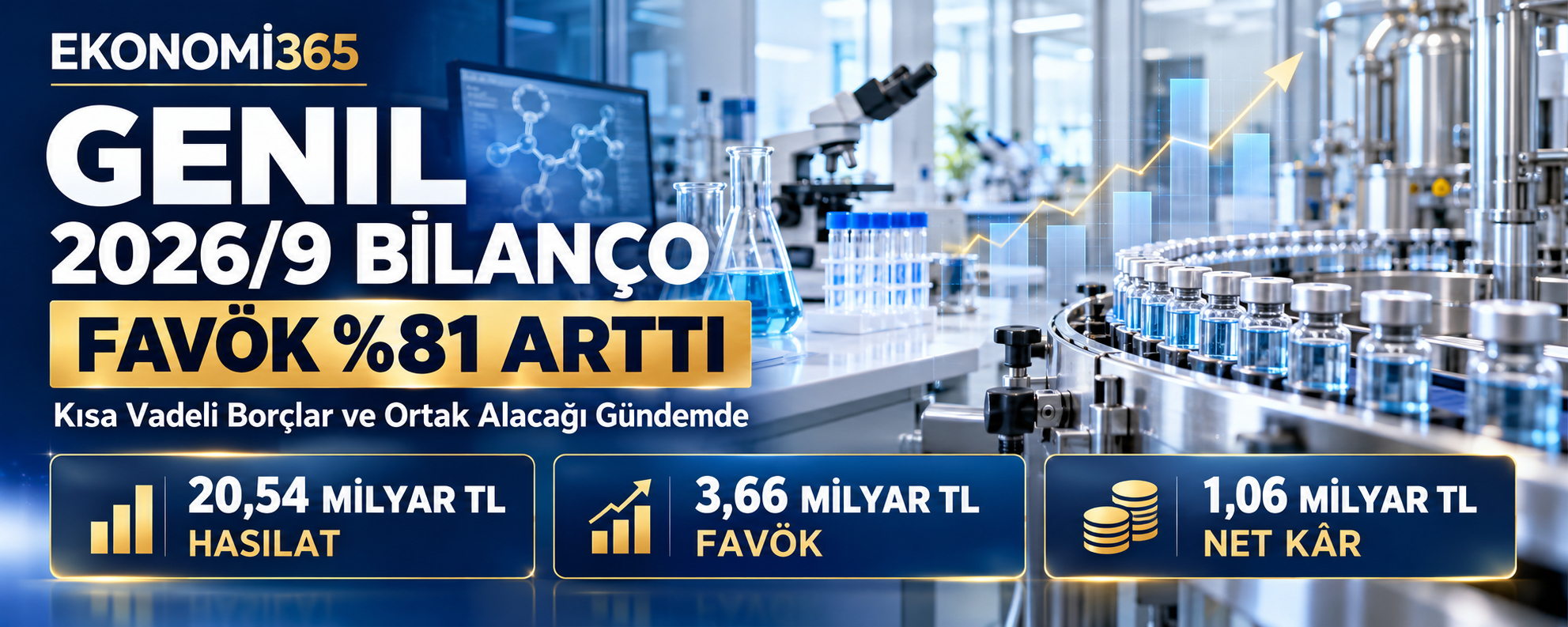 GEN İlaç GENIL 2026 dokuz aylık bilanço analizi FAVÖK net kâr finansal borçlar ortaklardan alacaklar NPP satışları ve nakit akışı