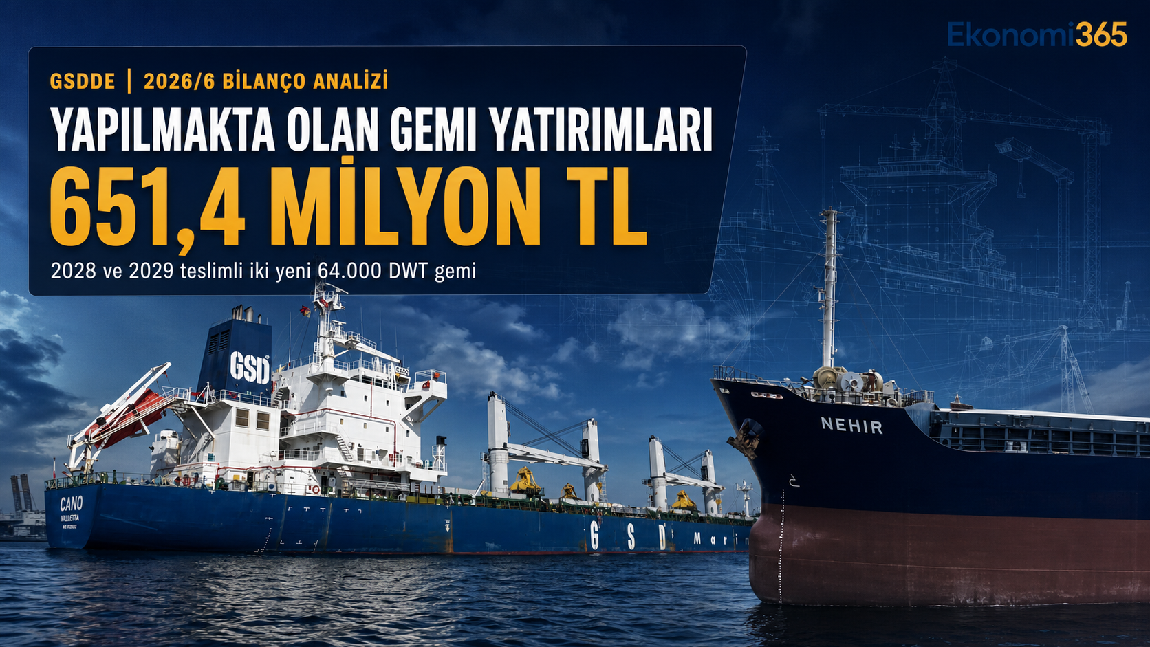 GSD Denizcilik GSDDE 2026 ilk yarı bilanço analizi hasılat brüt kar esas faaliyet karı net kar Hako gemisi satışı net nakit Cano Nehir filosu ve yeni gemi yatırımları