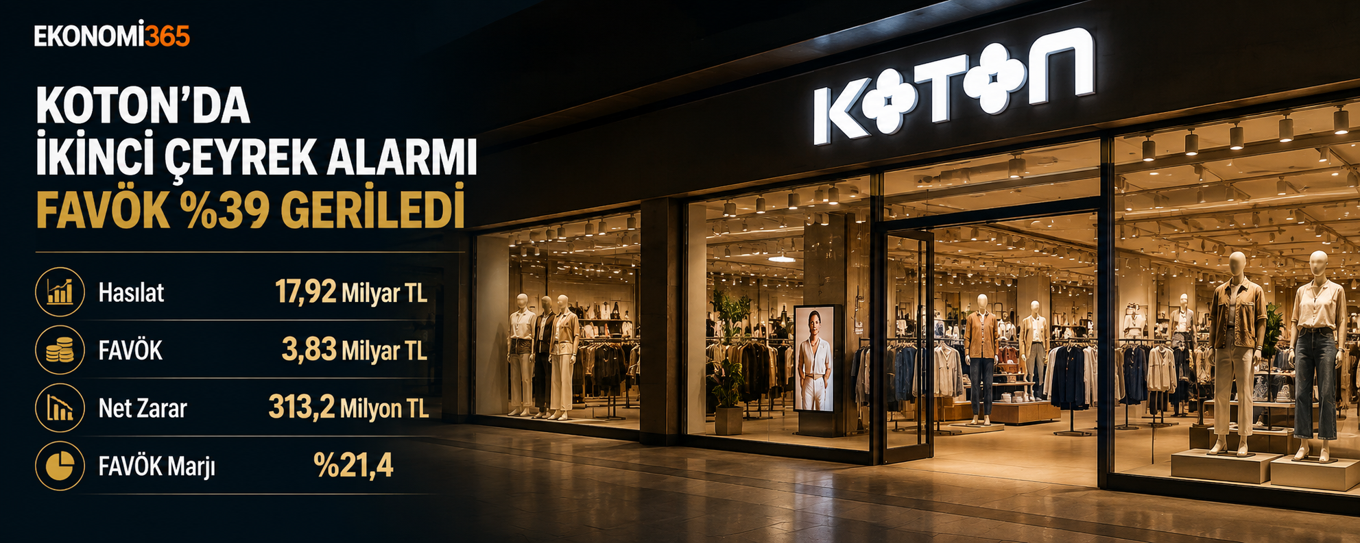 Koton Mağazacılık KOTON 2026 ilk yarı bilanço analizi hasılat brüt kar FAVÖK net zarar stoklar net finansal borç serbest nakit akışı ve mağaza sayısı