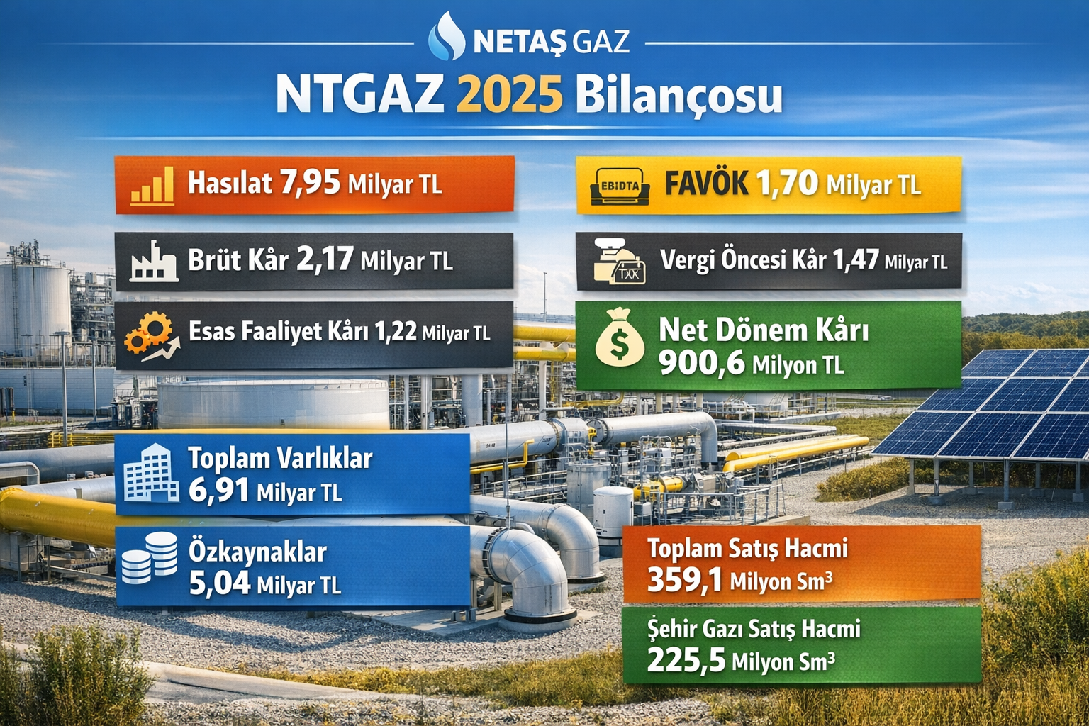 Naturelgaz NTGAZ 2025 finansalları hasılat FAVÖK net kar ve satış hacmi