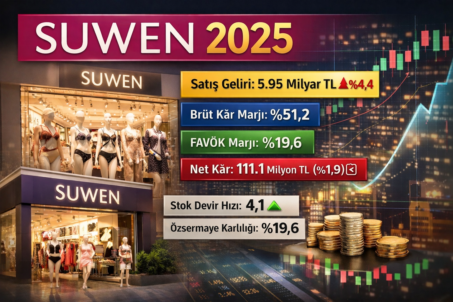 Suwen Tekstil (SUWEN) 2025 bilanço analizi: mağaza sayısı artışı, güçlü brüt marj ve net borç/FAVÖK oranı